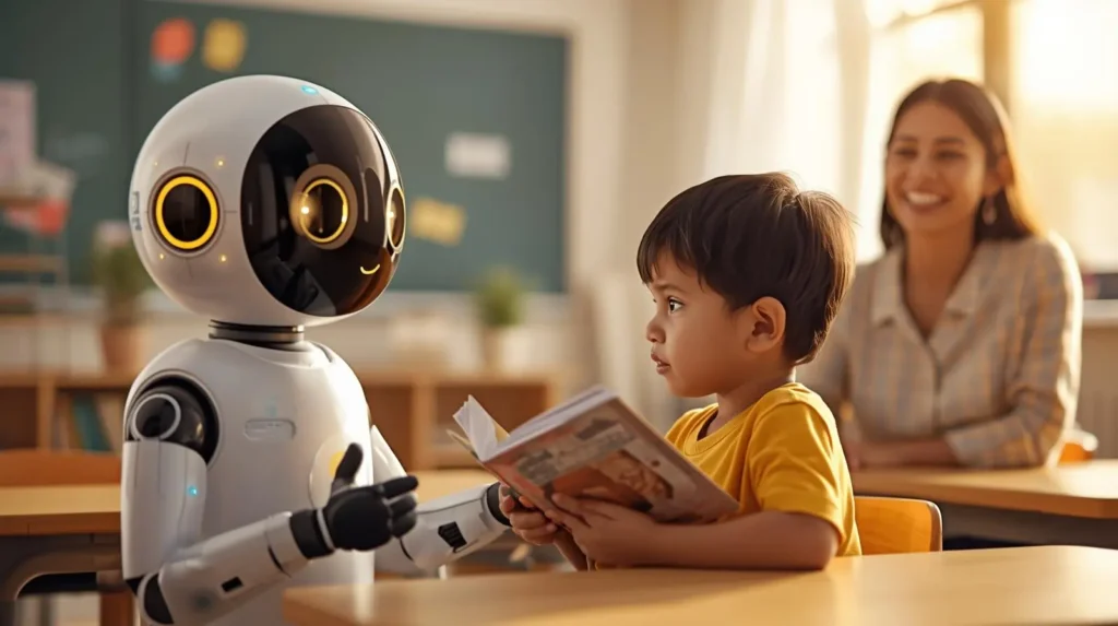 children-with-robot